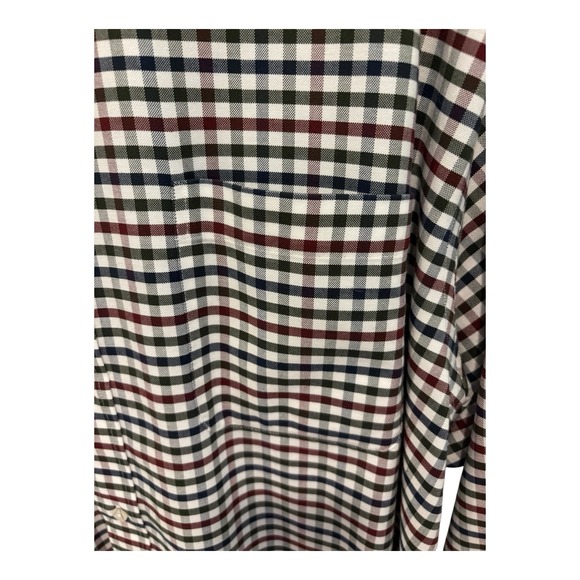 Lands End Shirt Men 18 Big & Tall Supima Cotton Black Red White Checked No Iron‎ - Picture 4 of 8